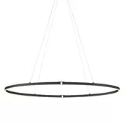 Dizajnerska viseča svetilka črna ovalna 120cm vklj. LED 3-stopenjsko zatemnjevanje - Ovallo