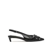 Tommy Jeans Salonarji Tjw Sling Back Kitten Heels EN0EN03171 Črna