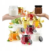 shumee 50X steklenih kozarcev ATENA 225ML + VISOK POKROV FI66 za MARMELADO, SVEČE IN MED