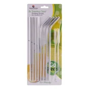 Set of 8 straws with 2 cleaning brushes - Grunwerg