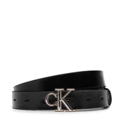 Pas Calvin Klein Round Ck 2Color Buckle Smooth 25 LV04F7132G Črna