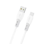 DUDAO Silikonski pleteni kabel USB-A - USB-C L25ST 5A 1m - bel