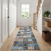 vidaXL Preproga runner ORIZ 1150 gsm Modra