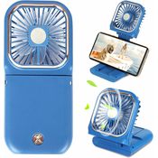 Generic Prenosni ročni ventilator, 3000 mAh, 3 hitrosti, baterijsko napajanje USB, mini majhen ročni ventilator za polnjenje, Power Bank zložljiv tihi hladilni namizni ventilator, (21126000)