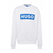 Bombažen pulover Hugo Blue moška, bela barva