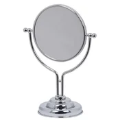 Casa Padrino luxury cosmetic table mirror silver 22.5 x 13 x H. 31 cm - Round adjustable bathroom vanity mirror - Bathroom accessories - Luxury quality - Made in Italy