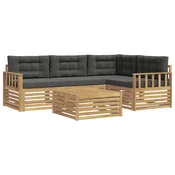 Set vanjskih sofa s jastukom 6 pcs Bijela i antracit Poliester