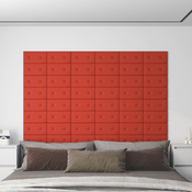 vidaXL Zidne ploče od umjetne kože 12 kom crvene 30 x 15 cm 0,54 m2
