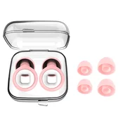 INF Kovancasti silikonski ušesni čepki (1 par) – udobni pralni 25-28db White+Pink, (5000286817)