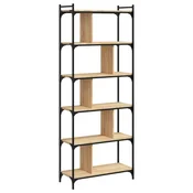 Regal za knjige sa 6 razina boja hrasta 76 x 32 x 192 cm drveni