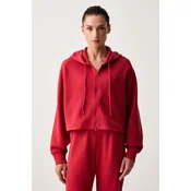 adidas by Stella McCartney jopica s kapuco ženska z bombažem