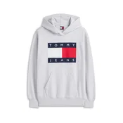 Tommy Jeans Majica pegasto siva/rdeča/bela