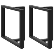 Vidaxl vidaXL Noge za jedilno mizo, 2 kosa, črne, 90x35x(72-73) cm, jeklo