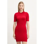 HUGO Pletena obleka Sbloggy 50543324 Rdeča Slim Fit