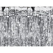 Zavesa za zabavo, srebrna, 90x250 cm, 1 kos.
