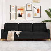 vidaXL vidaXL Kavč trosed črn 210 cm blago, (21255984)