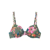 LASCANA Bikini zgornji del  oliva / oranžna / roza