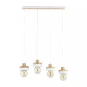 Luster na sajli LARSO 4xE27/15W/230V bijela/bež