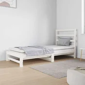Dnevni ležaj na izvlačenje bijeli 2x(90x190)cm masivna borovina Bijela