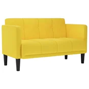 Vidaxl Dvosed rumene barve 111 cm blago