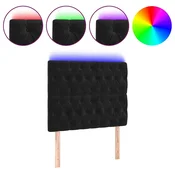 Vidaxl LED posteljno vzglavje črno 100x7x118/128 cm žamet