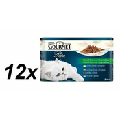 Gourmet hrana za mačke, koščki v omaki, 12 x (4 x 85 g)