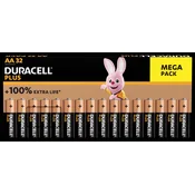 DURACELL Duracell Plus-AA BP32 mignon (AA)-baterija alkalno-manganov 1.5 V 32 kos, (20431064)