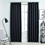 Vidaxl Zatemnitvene zavese z obešali 2 kosa antracitne 140x225 cm