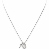 Amen Originalna srebrna ogrlica s cirkoni Pray, Love CLCMZB (veriga, 2x obesek) srebro 925/1000