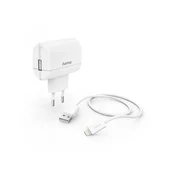 HAMA Kucni Punjač zaa iPhone, MFI, 2,4A 12W, Premium Kabl 1m, Beli