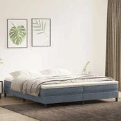 shumee vidaXL Postelja z vzmetnim vzmetnim okvirjem brez vzmetnice temno siva 200x220 cm