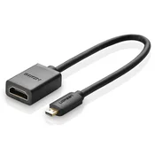 Ugreen HDMI-mikro HDMI adapter kabel, 20 cm, črn