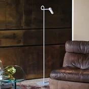 kdln LED-stojna svetilka Bird, bela, 126 cm, kovina, z možnostjo zatemnitve - Dnevna soba/jedilnica - bel (RAL9010)