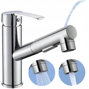 shumee Moderna kromirana pipa za umivalnik s 3 funkcijami, izvlečna