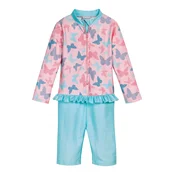 PLAYSHOES Jednodijelni kupaci kostim Schmetterlinge plava / akvamarin / roza / svijetloroza