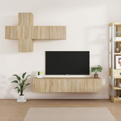 Greatstore Komplet TV omaric 7-delni sonoma hrast inženirski les