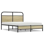 Vidaxl Posteljni okvir brez vzmetnice 120x200 cm sonoma hrast inž. les