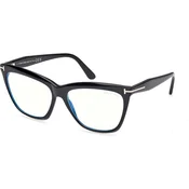 Tom Ford Ženski okvir za dioptrijske naocare Blue Block 0FT6064-B 156, Crni