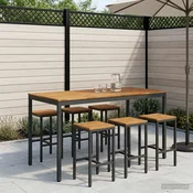 vidaXL Vrtni Bar Miza NAARDEN Naravna in črna 180 x 88,5 x 105 cm