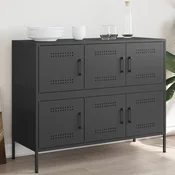 Komoda crna 100,5 x 39 x 79 cm celik
