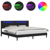 Vidaxl Konstrukcija postelje Črna 180 x 200 cm Umetno usnje
