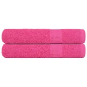 Vidaxl Savna brisače FROGN 2 kosa roza 80x200 cm 360 g/m2