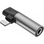 Baseus L43 Lightning Audio Adapter to Mini Jack 3.5mm + Lightning (Silver)