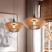 Trio Lighting Visoka svetilka Colino iz lesenih lamel, svetlo lesena - Dnevna soba/jedilnica - svetlo lesno, antracit