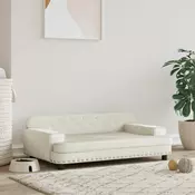 Vidaxl Pasja postelja krem 90x53x30 cm žamet