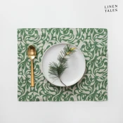 Lanen pogrinjek 35x45 cm Evergreen Damask – Linen Tales