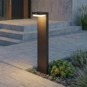 Lindby LED-sončna talna svetilka Eleazar, črna, aluminij, senzor - Sodobni - črna, bela