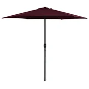 shumee vidaXL Vrtni senčnik z aluminijastim drogom, 270 x 246 cm, bordo