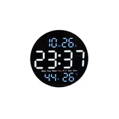 Digitalna stenska ura, premer 25 cm, PH BLACK