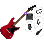 Fender Squier Paranormal Strat-O-Sonic Premium SET Crimson Red Transparent Električna kitara